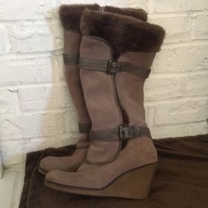 Baretraps fake Suede zip up boots “aletta”